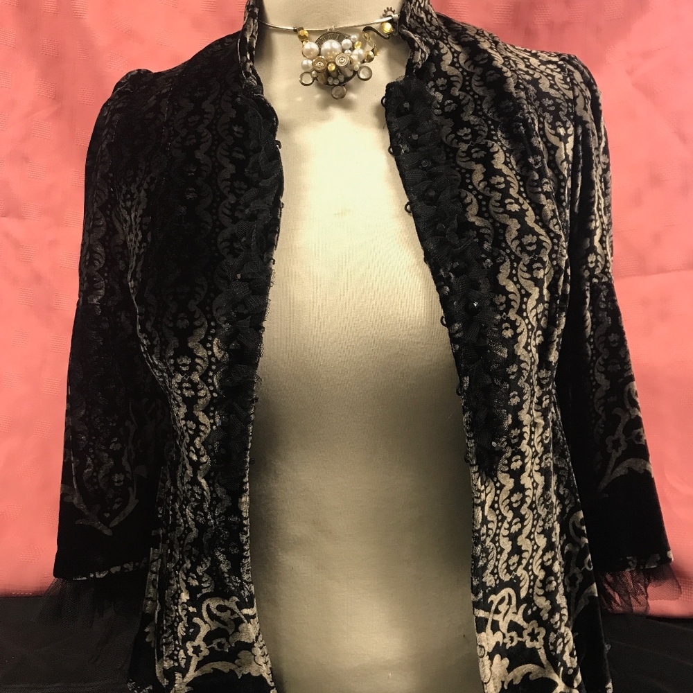 Nanette Lepore Victorian Inspired Velvet Coat